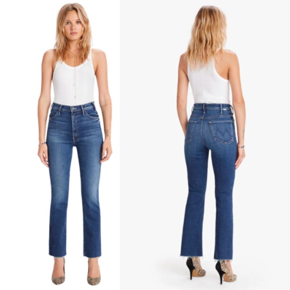 NWT Mother The Hustler Ankle Fray Bombay Lost and Found Jeans Blue Size: 27